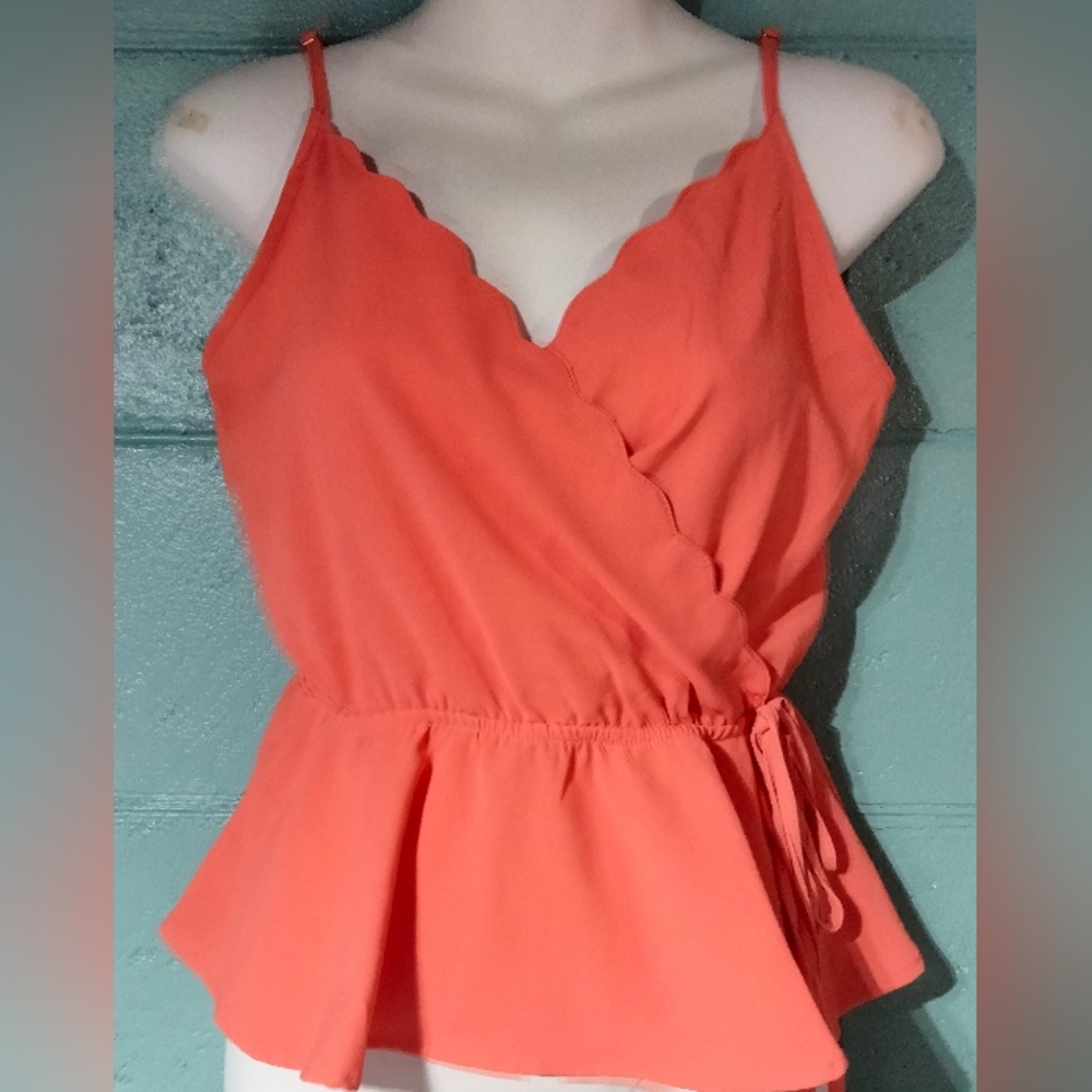 Coral Wrap Top
